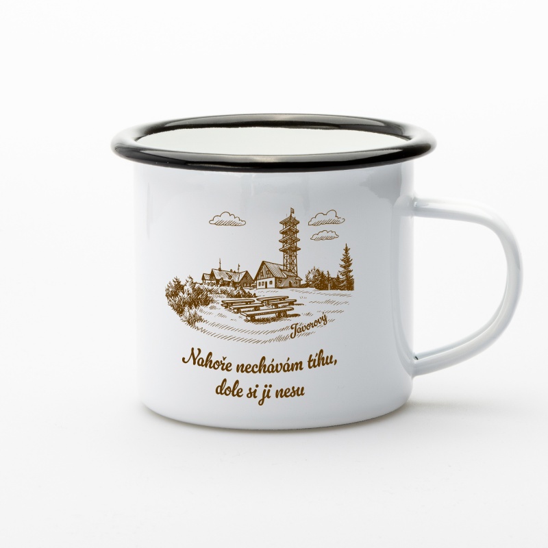 Plecháček Javorový – smaltovaný hrnek s ilustrací Beskyd | Beeskyd